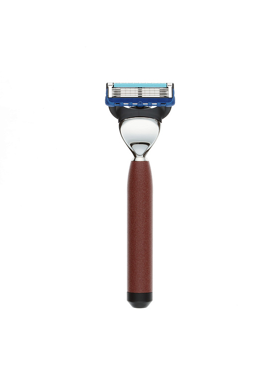 Бритвенный набор IL Ceppo: станок, помазок, чаша, подставка, красно-черный матовый цвет