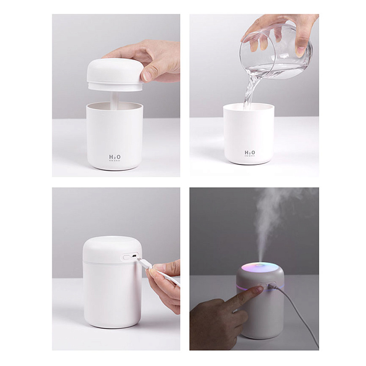Светодиодный USB увлажнитель Aroma, серый