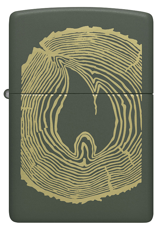 Зажигалка ZIPPO Wood Ring с покрытием Green Matte, латунь/сталь, зеленая, матовая, 38x13x57 мм