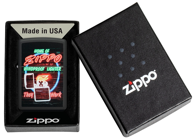 Зажигалка ZIPPO Classic с покрытием Black Matte, латунь/сталь, черная, матовая, 38x13x57 мм