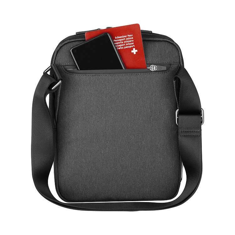 Сумка через плечо VICTORINOX Architecture Urban 2 Crossbody Bag,серый, полиэстер/кожа, 9x22x28 см,6л