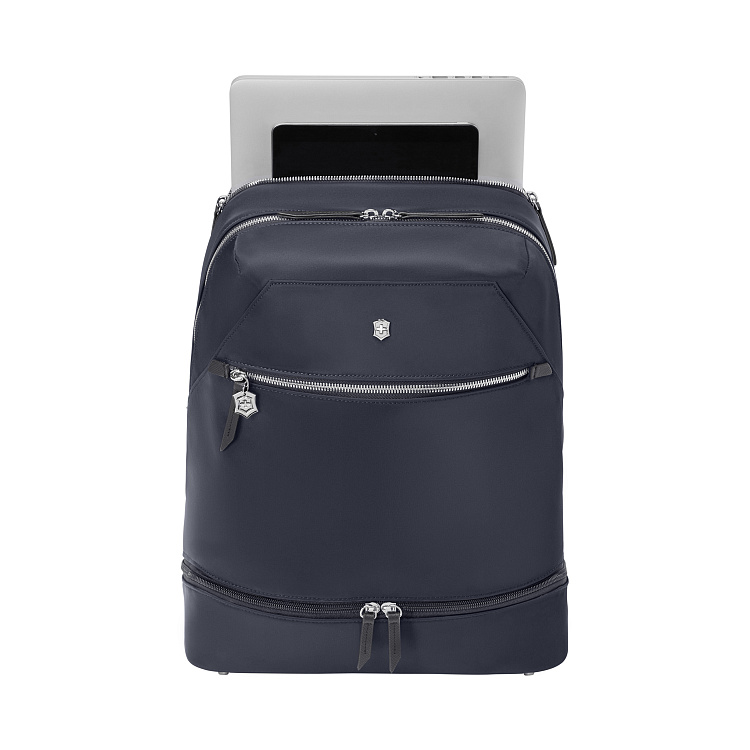 Рюкзак VICTORINOX Victoria Signature Deluxe Backpack, синий, нейлон/кожа, 32x18x39 см