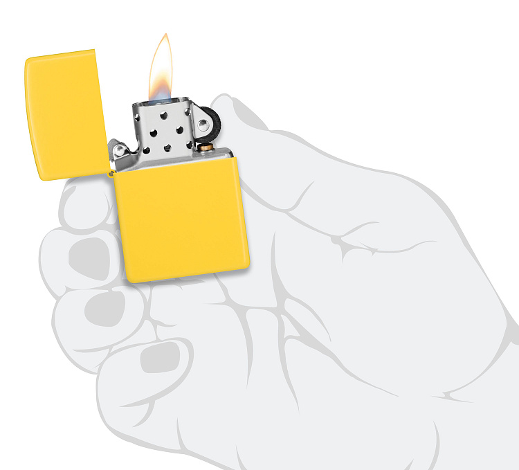 Зажигалка ZIPPO Classic с покрытием Sunflower, латунь/сталь, желтая, глянцевая, 38x13x57 мм