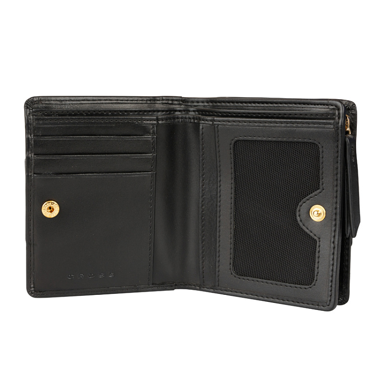 Кошелёк Cross Kelly Wall Black, кожа наппа, гладкая, цвет чёрный, 11,2 x 9,4 x 2 см