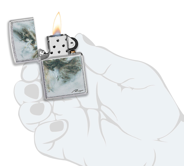 Зажигалка ZIPPO Luis Royo с покрытием Street Chrome, латунь/сталь, серебристая, 38x13x57 мм