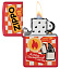 Зажигалка ZIPPO Retro Design с покрытием Red Matte, латунь/сталь, красная, матовая, 38x13x57 мм