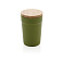 Стакан из переработанного полипропилена GRS с бамбуковой крышкой, 300 мл