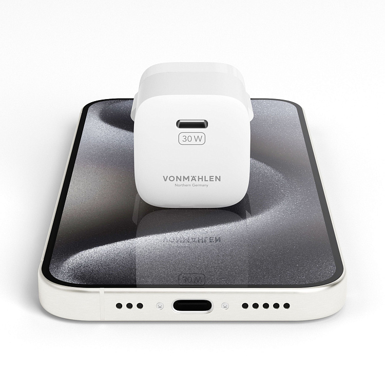 Зарядное устройство Unity GaN, 30 Вт, белое