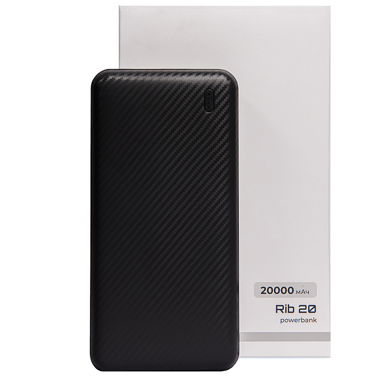 Универсальный аккумулятор Rib 20 (20000 мАч), серый, 14,1х6.9х2,8 см