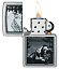 Зажигалка ZIPPO Mountain Lion с покрытием Street Chrome, латунь/сталь, серебристая, 38x13x57 мм