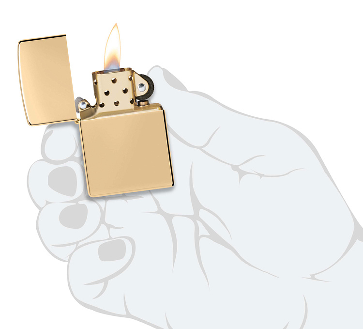 Зажигалка ZIPPO Armor® с покрытием High Polish Brass, латунь/сталь, золотистая, 38x13x57 мм