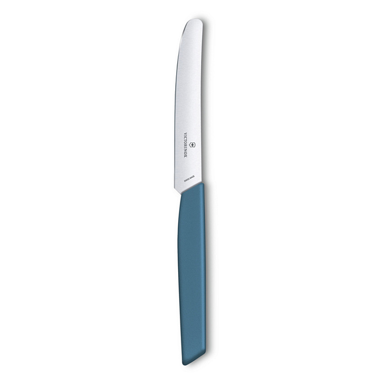 Нож столовый VICTORINOX Swiss Modern, лезвие 11 см с прямой кромкой, васильково-синий