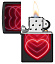Зажигалка ZIPPO Hearts Design с покрытием Black Light, латунь/сталь, черная, матовая, 38x13x57 мм