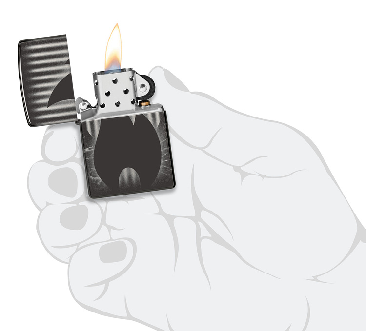 Зажигалка ZIPPO Classic с покрытием High Polish Black, латунь/сталь, черная, глянцевая, 38x13x57 мм