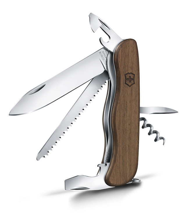 Нож перочинный VICTORINOX Forester, 111 мм, 10 функций, с фиксатором лезвия, деревянная рукоять