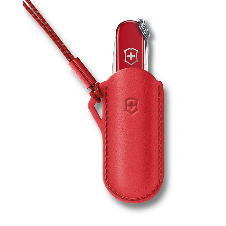 Чехол VICTORINOX "Style Icon" для ножей Classic Colors 58 мм, кожаный, красный