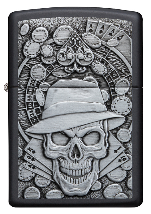 Зажигалка ZIPPO Classic с покрытием Black Matte, латунь/сталь, чёрная, матовая, 38x13x57 мм
