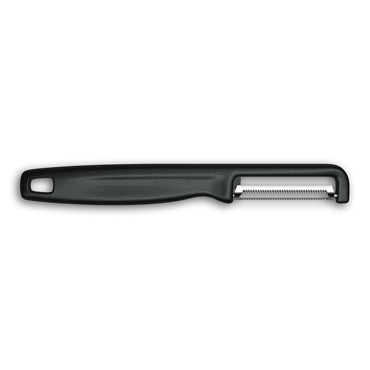 Овощечистка VICTORINOX IOTA, серрейторное лезвие из нержавеющей стали, черная