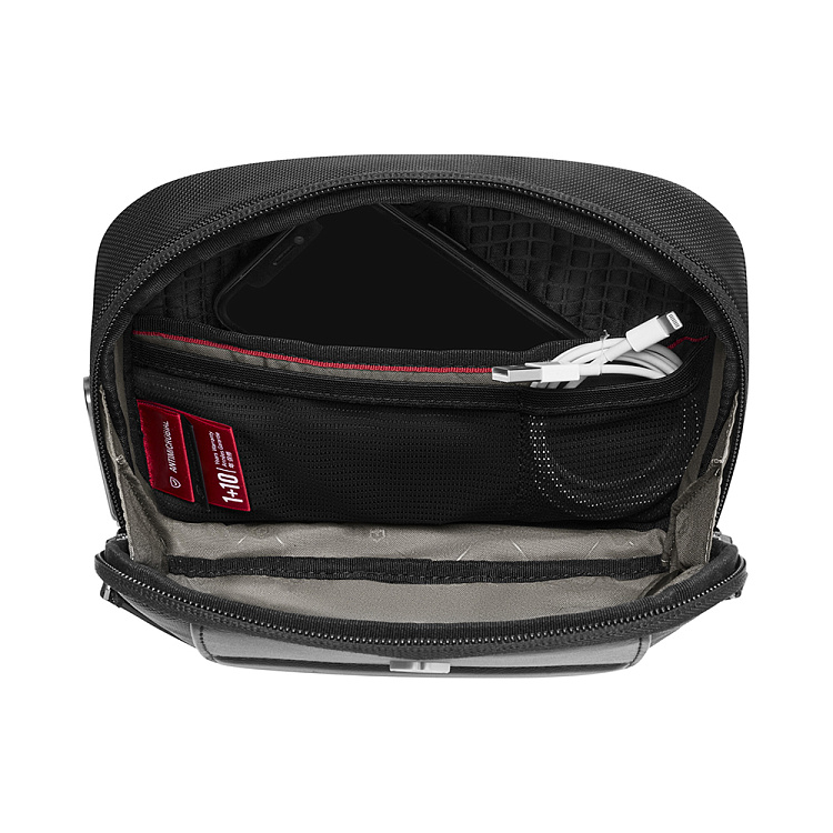 Сумка через плечо компактная VICTORINOX Architecture Urban2 Compact Crossbody Bag, черный, полиэстер/кожа, 22x6x16 см, 2 л