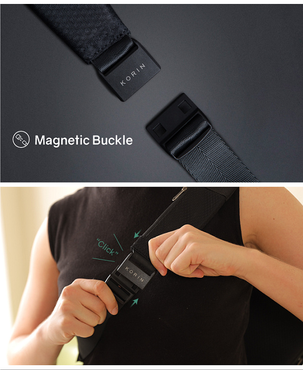 Сумка ClickSling X 40х27х12 см, черная