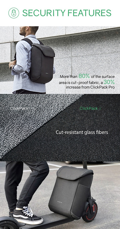 Рюкзак ClickPack X 45х32х15,5 см, с клапаном, черный