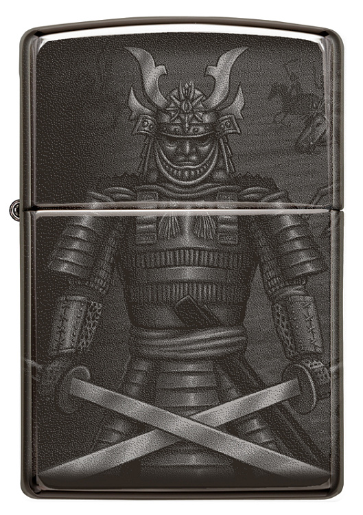 Зажигалка ZIPPO Knight Fight с покрытием High Polish Black, латунь/сталь, чёрная, 38x13x57 мм