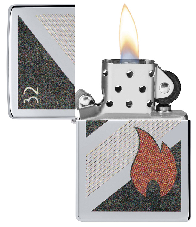 Зажигалка ZIPPO Vintage с покрытием High Polish Chrome, латунь/сталь, серебристая, 38x13x57 мм