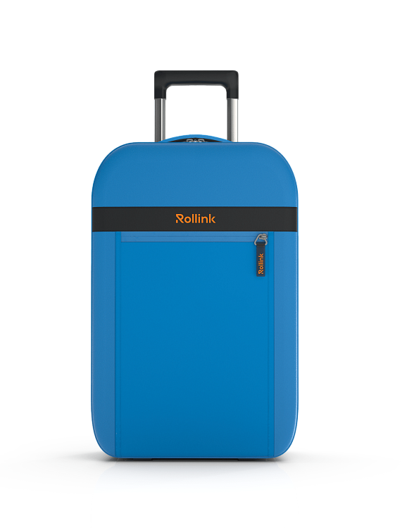 Чемодан складной Rollink Aura 55x40x20 см, 2 колеса, синий