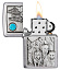 Зажигалка ZIPPO Wolf Design с покрытием Brushed Chrome, латунь/сталь, серебристая, 38x13x57 мм