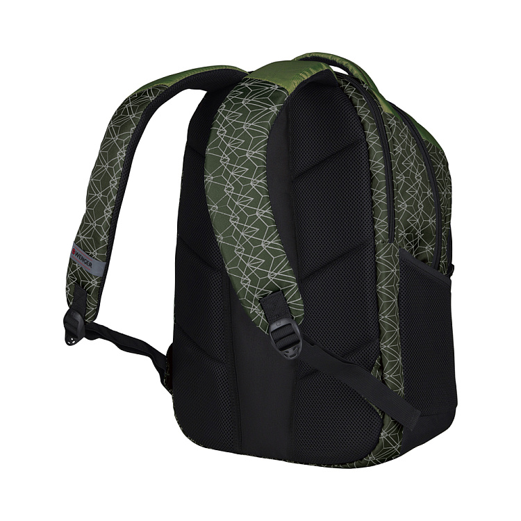 Рюкзак WENGER Sun 16'', зеленый со светоотражающим принтом, полиэстер, 35x27x47 см, 27 л