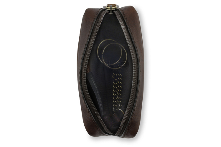 Ключница KLONDIKE RUSH «Harvey», натуральная кожа в темно-коричневом цвете, 11 х 5,5 х 3,5 см