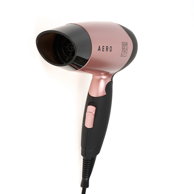 Фен DEWAL BEAUTY Aero Rose, дорожный, чёрно-розовый, 1400 Вт, 1 насадка