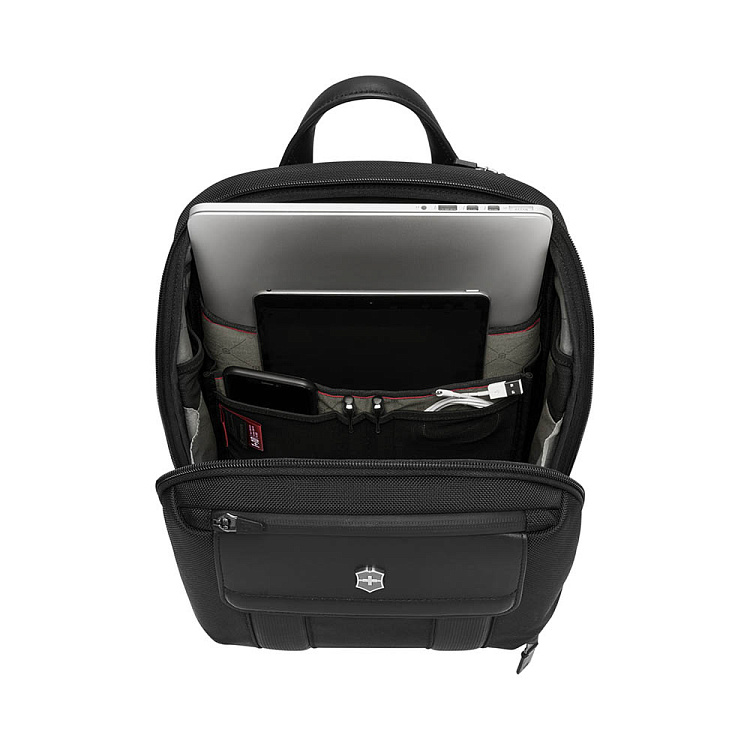 Рюкзак VICTORINOX Architecture Urban2 City Backpack 14'', черный, полиэстер/кожа, 30x19x42 см,17 л