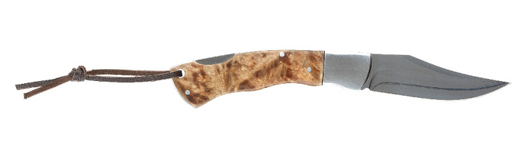 Нож складной Stinger, 92 мм, (серебристый), материал рукояти: сталь/дерево (серебристо-коричневый)