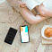 Беспроводное зарядное устройство, 6000 mAh, черный, покрытие soft touch
