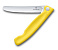 Нож для овощей VICTORINOX SwissClassic, складной, лезвие 11 см с волнистой кромкой, жёлтый