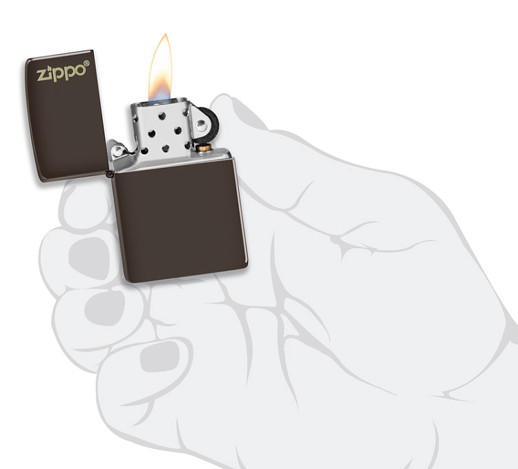 Зажигалка ZIPPO Classic с покрытием Brown Matte, латунь/сталь, коричневая, матовая, 38x13x57 мм