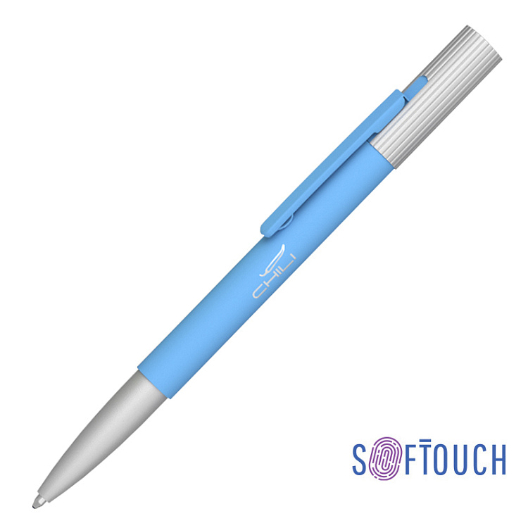 Ручка шариковая "Clas", черный/серебристый, покрытие soft touch