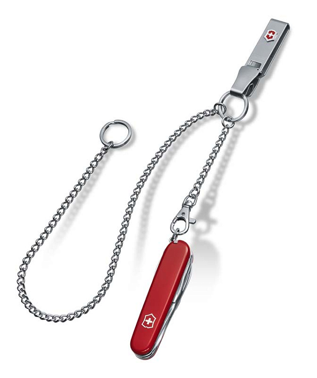 Подвеска на ремень VICTORINOX "Multiclip", с короткой и длинной цепочкой, металлическая
