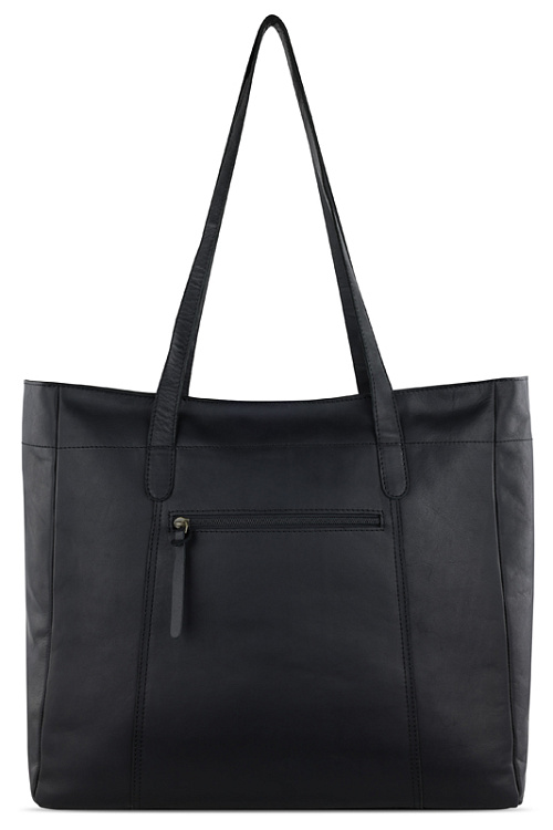 Сумка-шоппер KLONDIKE RUSH «Rachel», натуральная кожа в черном цвете, 55 х 37 х 14 см