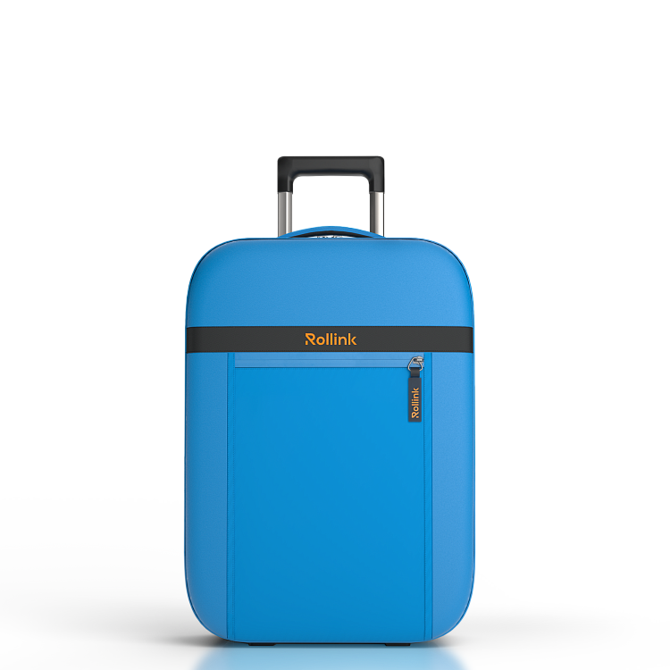 Чемодан складной Rollink Aura 55x40x20 см, 2 колеса, синий