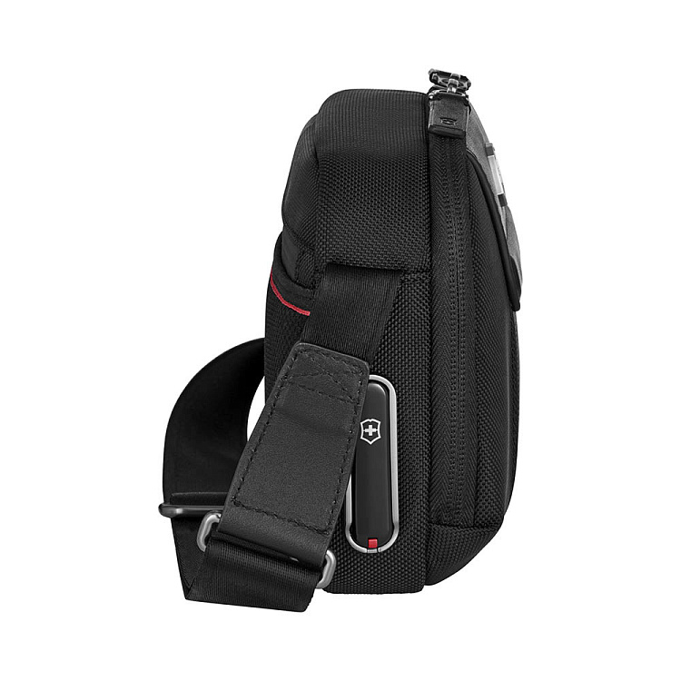 Сумка через плечо компактная VICTORINOX Architecture Urban2 Compact Crossbody Bag, черный, полиэстер/кожа, 22x6x16 см, 2 л
