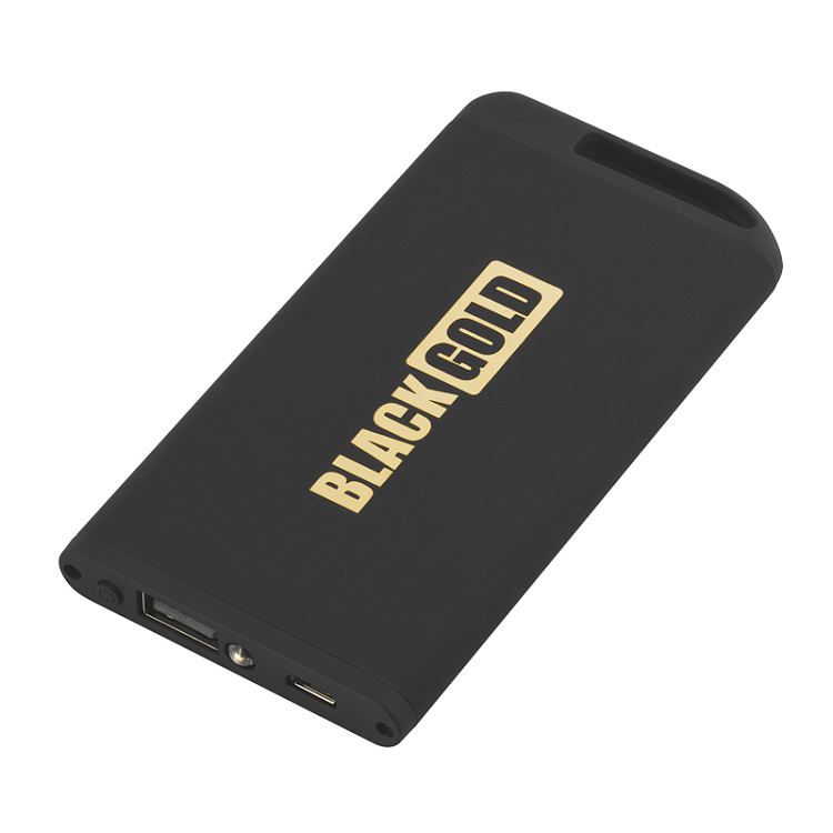 Зарядное устройство "Theta Gold" с фонариком, 4000 mAh, покрытие soft touch