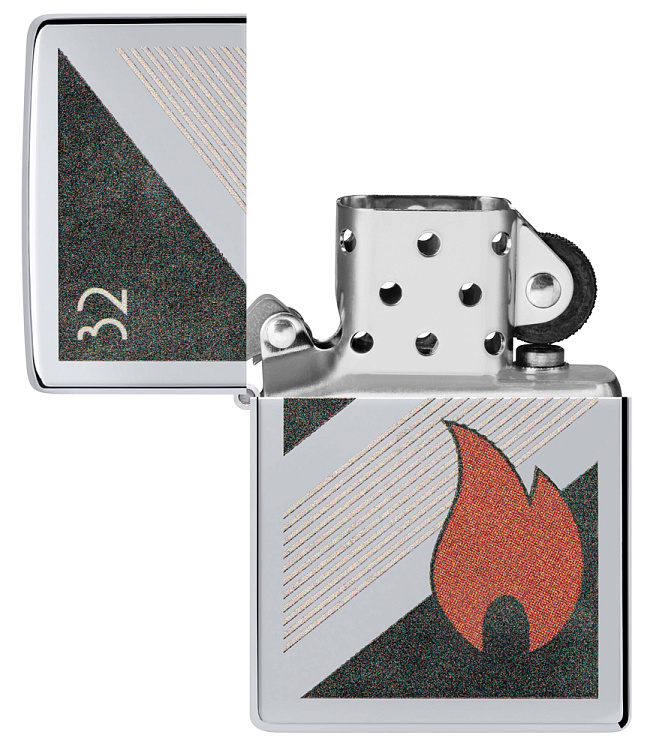 Зажигалка ZIPPO Vintage с покрытием High Polish Chrome, латунь/сталь, серебристая, 38x13x57 мм