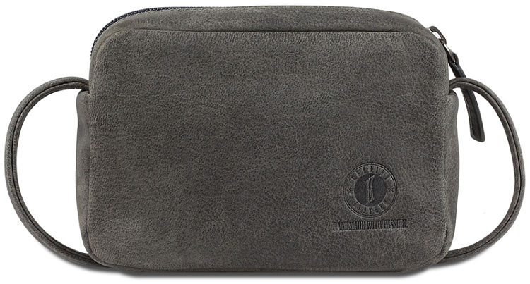 Сумка женская KLONDIKE YUKON «Maya», натуральная кожа в сером цвете, 17 х 12 х 4 см