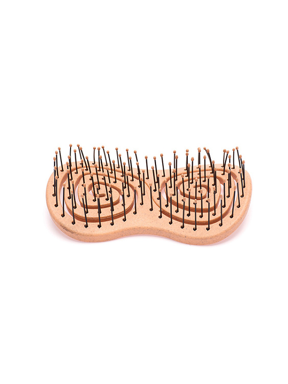 Щетка Dewal Beauty серия "Friendly", массажная, с нейлоновым штифтом, форма бабочка, оранжевая