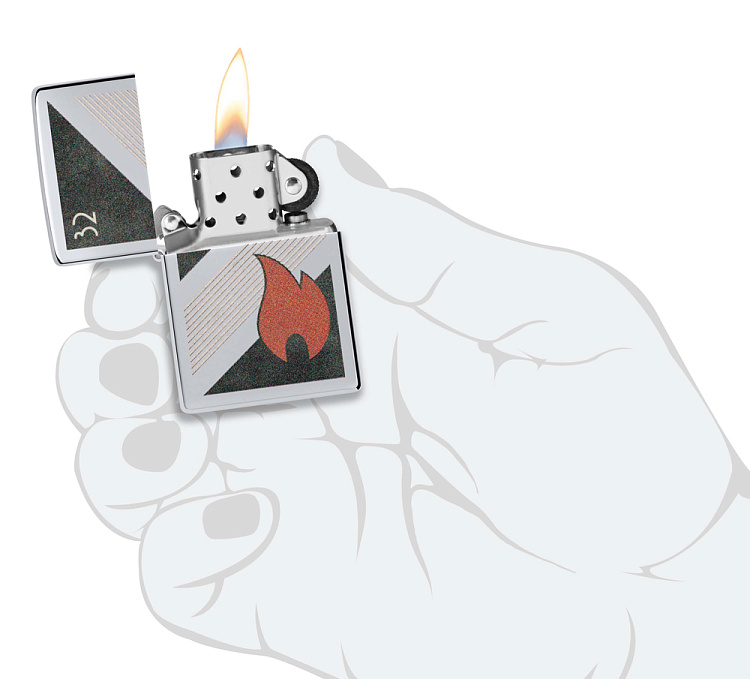 Зажигалка ZIPPO Vintage с покрытием High Polish Chrome, латунь/сталь, серебристая, 38x13x57 мм