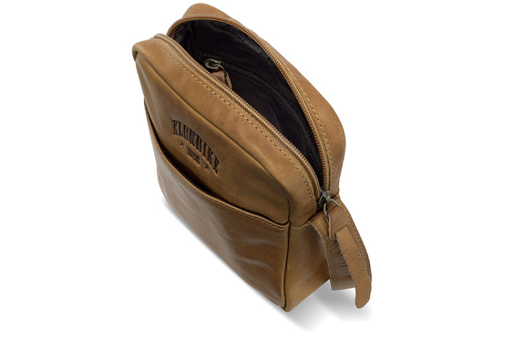 Сумка через плечо KLONDIKE RUSH «Faye», натуральная кожа в коньячном цвете, 18 х 21 х 4,5 см