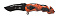 Нож складной Stinger, 100 мм, (чёрный), материал рукояти: алюминий (оранжевый камуфляж)