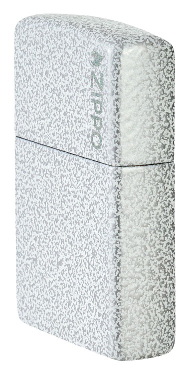 Зажигалка ZIPPO Logo с покрытием Glacier, латунь/сталь, белая, матовая, 38x13x57 мм